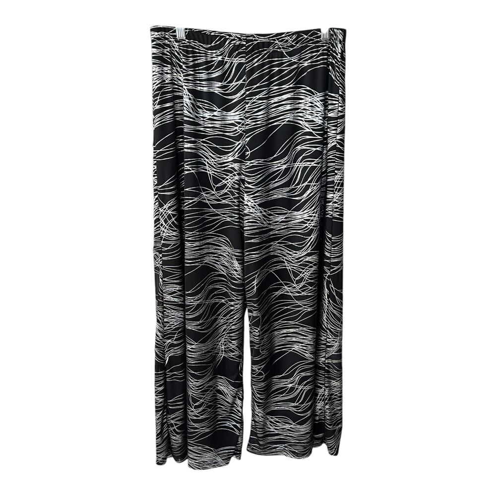 Frank Lyman Black Silver Metallic Artsy Pants Size US 12